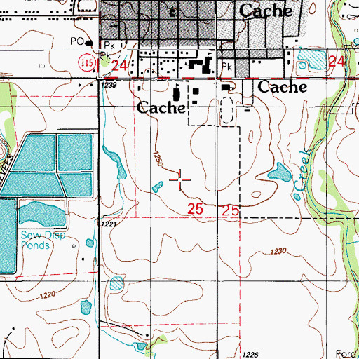 Topographic Map of Cache Primary Elementary School, OK