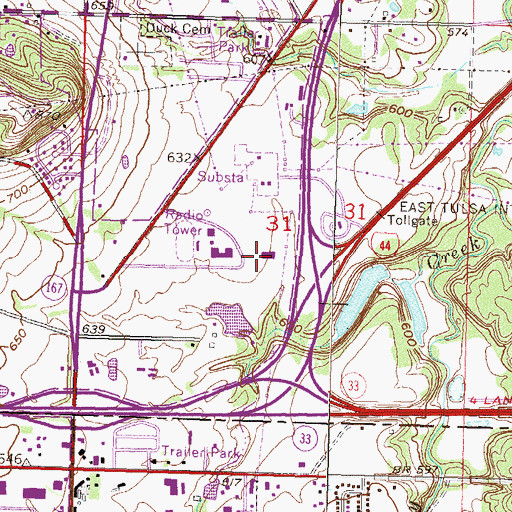 Topographic Map of Wells Middle School, OK