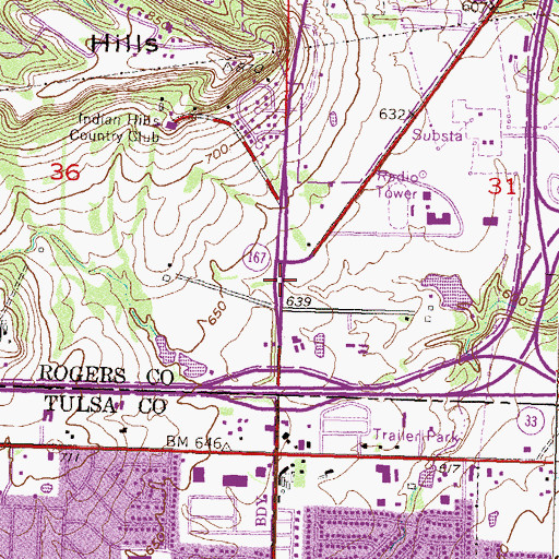 Topographic Map of Catoosa Primary School, OK