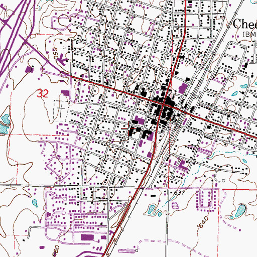 Topographic Map of Checotah Middle School, OK