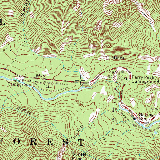 Topographic Map of Smith Gulch, CO