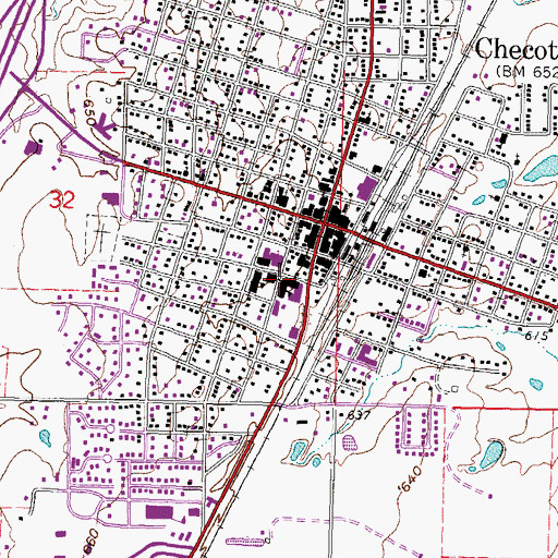 Topographic Map of Checotah High School, OK
