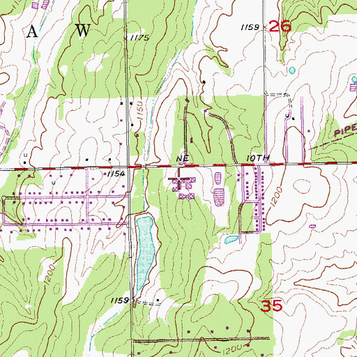 Topographic Map of Choctaw High School, OK