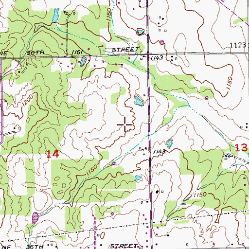 Topographic Map of Eastern Oklahoma County Technology Center, OK