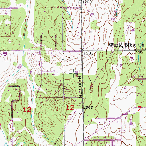 Topographic Map of Indian Meridian Elementary School, OK