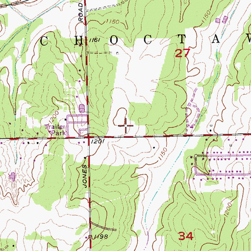 Topographic Map of L W Westfall Elementary School, OK