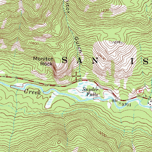 Topographic Map of Monitor Gulch, CO