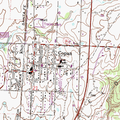 Topographic Map of Copan Elementary School, OK