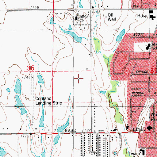 Topographic Map of Duncan Middle School, OK