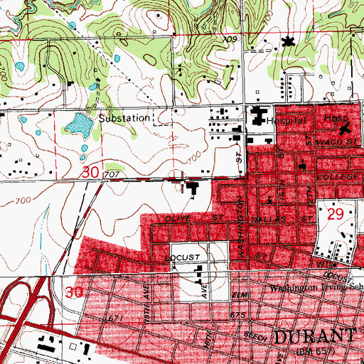Topographic Map of Northwest Heights Elementary School, OK