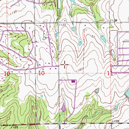 Topographic Map of Cross Timbers Elementary School, OK