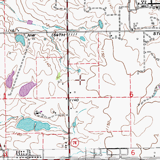 Topographic Map of Angie Debo Elementary School, OK