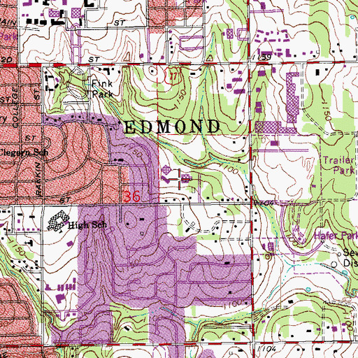 Topographic Map of Will Rogers Elementary School, OK