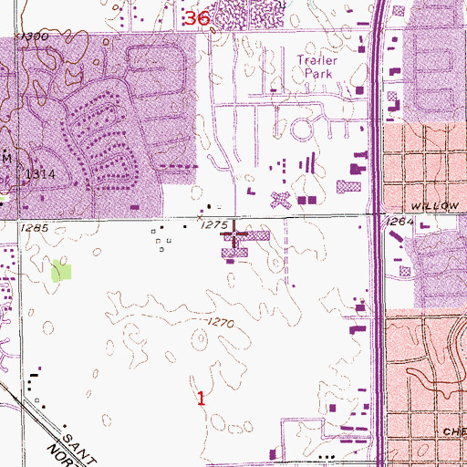 Topographic Map of Autry Technology Center, OK
