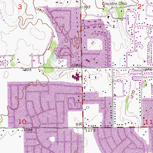 Topographic Map of Glenwood Elementary School, OK