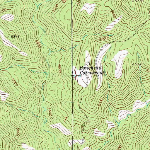 Topographic Map of Bonehead Catchment, AZ