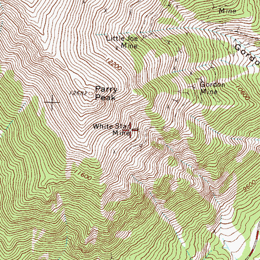 Topographic Map of White Star Mine, CO