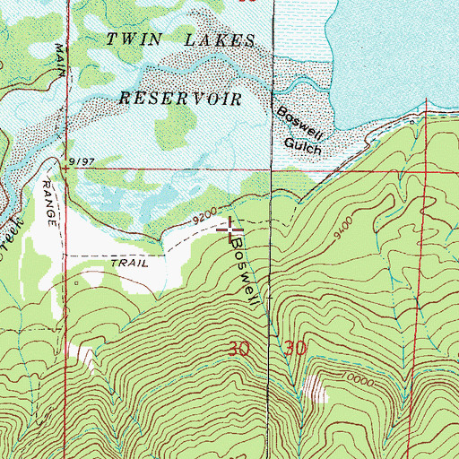 Topographic Map of Boswell Gulch, CO
