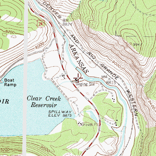 Topographic Map of Clear Creek, CO