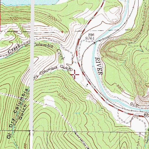 Topographic Map of Dry Columbia Gulch, CO