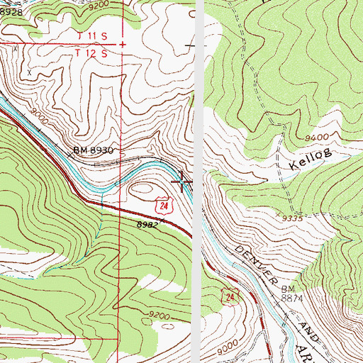 Topographic Map of Kellog Gulch, CO