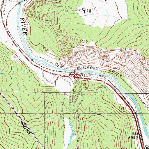 Topographic Map of Pine Creek, CO