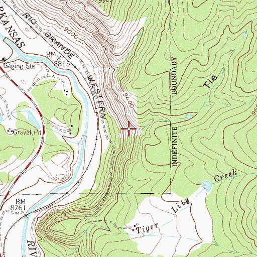 Topographic Map of Tie Gulch, CO