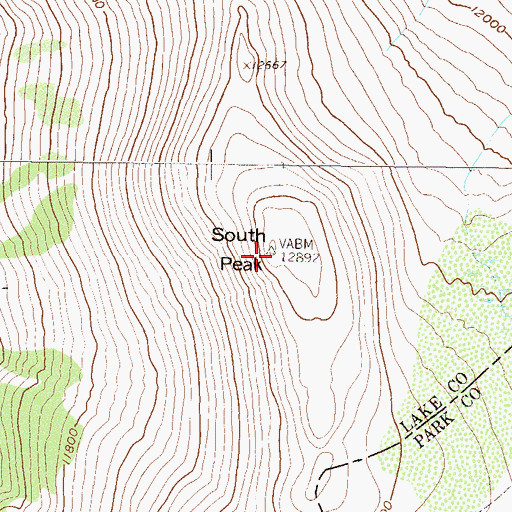 Topographic Map of South Peak, CO