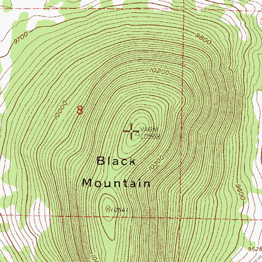Topographic Map of Black Mountain, CO