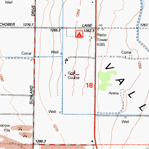 Topographic Map of Bishop Golf Club, CA