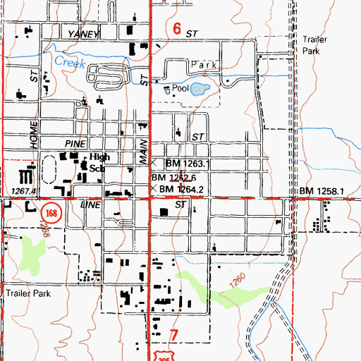 Topographic Map of Bishop Trail Park, CA