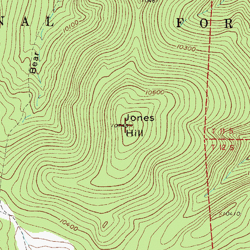 Topographic Map of Jones Hill, CO