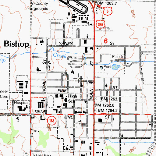 Topographic Map of Church of Christ, CA