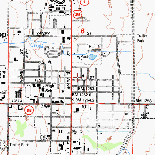 Topographic Map of Foursquare Gospel Church, CA