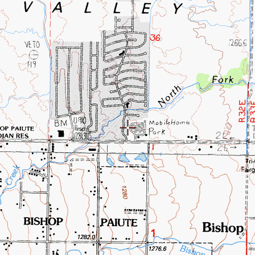 Topographic Map of Highlands Mobile Home Park, CA