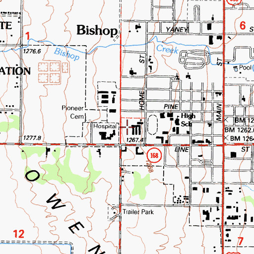 Topographic Map of Home Street Middle School, CA