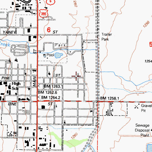 Topographic Map of Kingdom Hall of Jehovahs Witnesses, CA