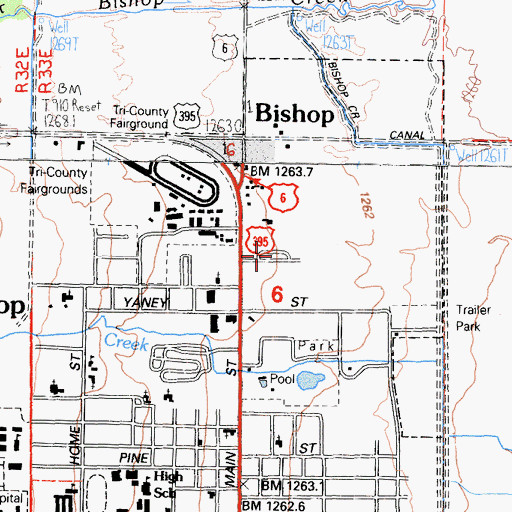 Topographic Map of Mountain View Mobile and Recreational Vehicle Park, CA