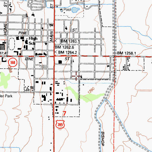 Topographic Map of Neighborhood Assembly of God Church, CA