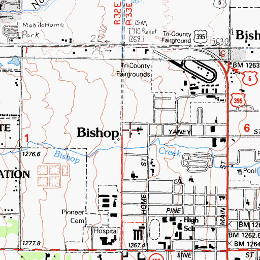 Topographic Map of Our Lady of Perpetual Help Catholic Church, CA