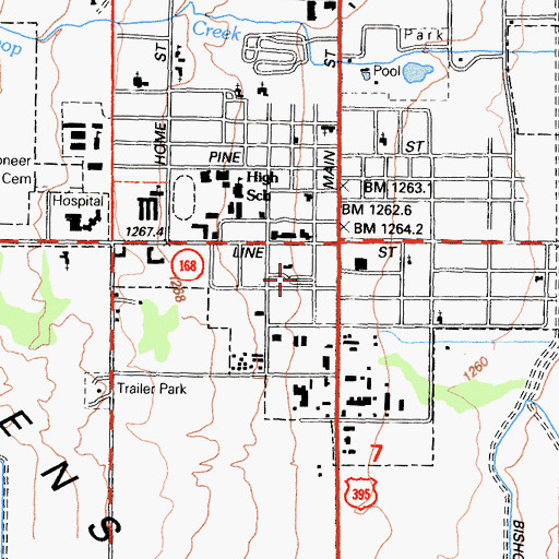 Topographic Map of Sierra Trailer Park, CA