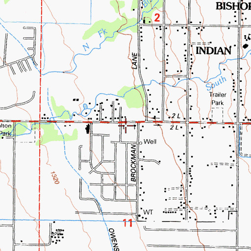 Topographic Map of Valley Presbyterian Church, CA