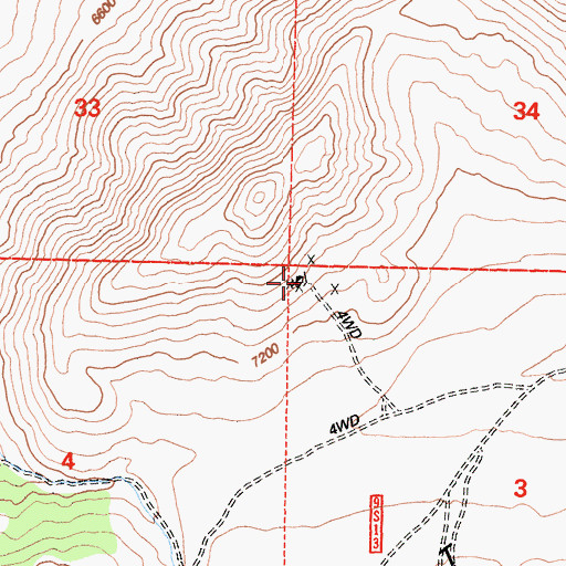 Topographic Map of Big Pine Mine, CA