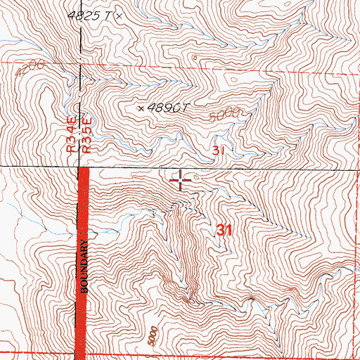 Topographic Map of Boaz Prospect, CA