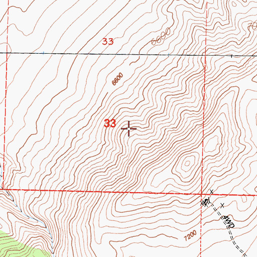 Topographic Map of Kaweah Prospect, CA