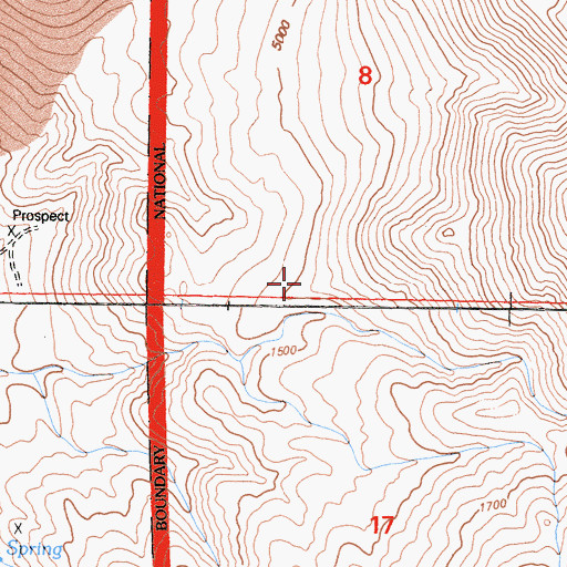 Topographic Map of Valley View Prospect, CA