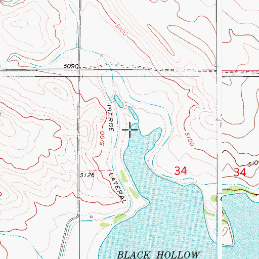 Topographic Map of Black Hollow, CO