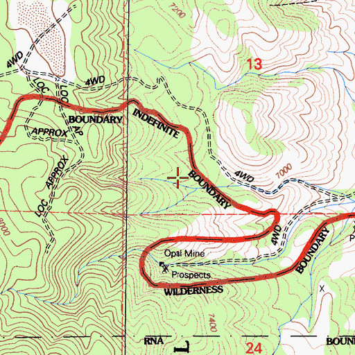 Topographic Map of KIFS Prospect, CA