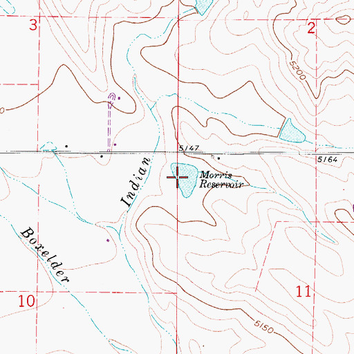 Topographic Map of Morris Reservoir, CO