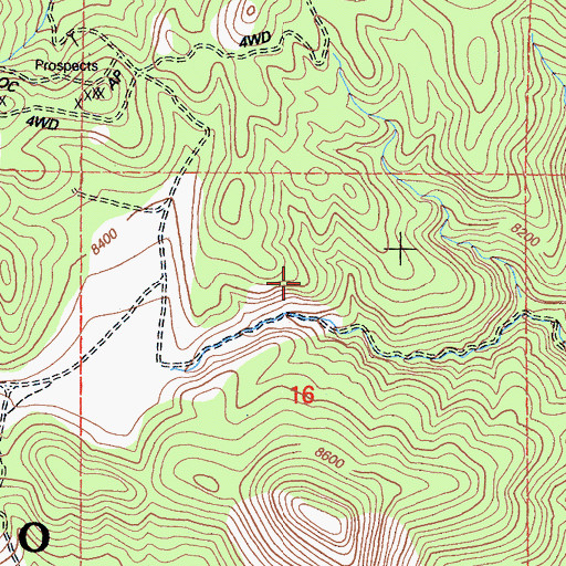 Topographic Map of Narrows Claim, CA